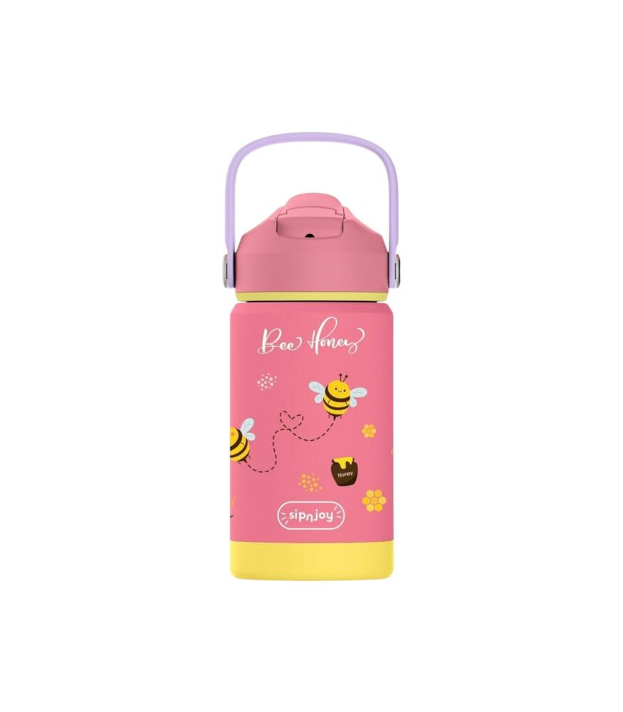 SipnJoy - FlipSip Çocuk Su Termosu | 360 ml - Bee Honey