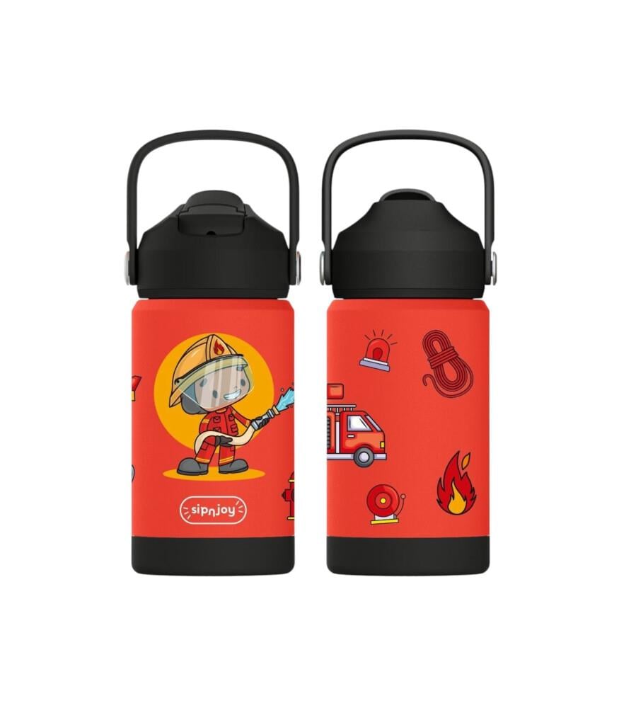 SipnJoy - FlipSip Çocuk Su Termosu | 360 ml - Firefighter Buddy