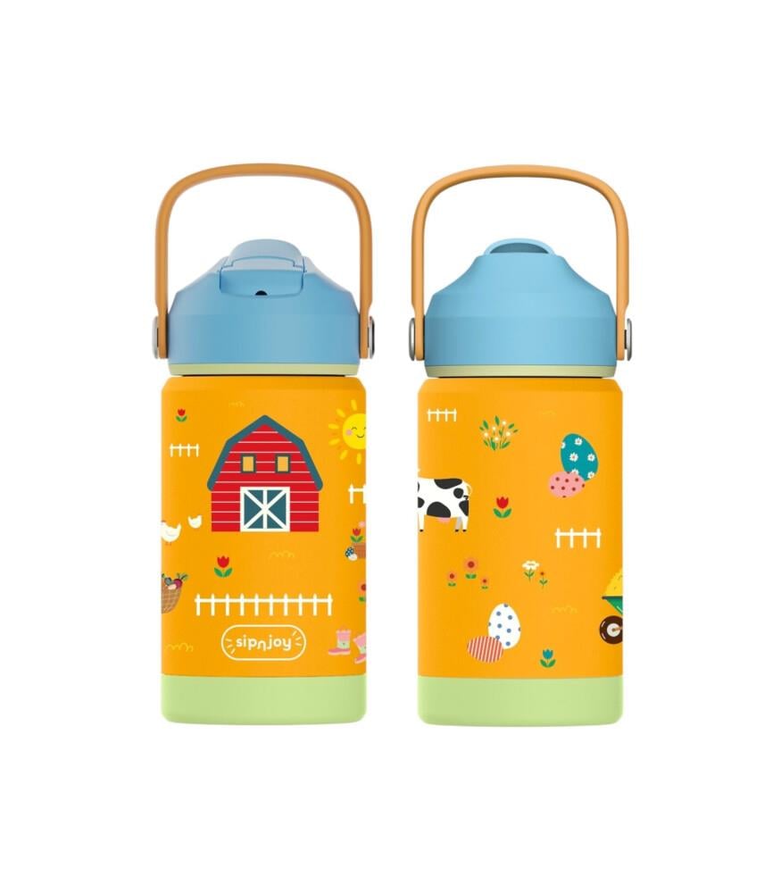 SipnJoy - FlipSip Çocuk Su Termosu | 360 ml - Farmyard Fun