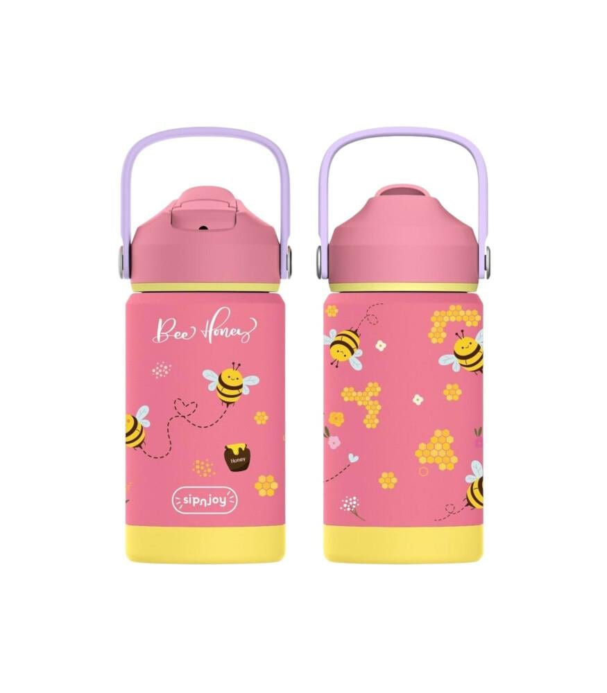 SipnJoy - FlipSip Çocuk Su Termosu | 360 ml - Bee Honey