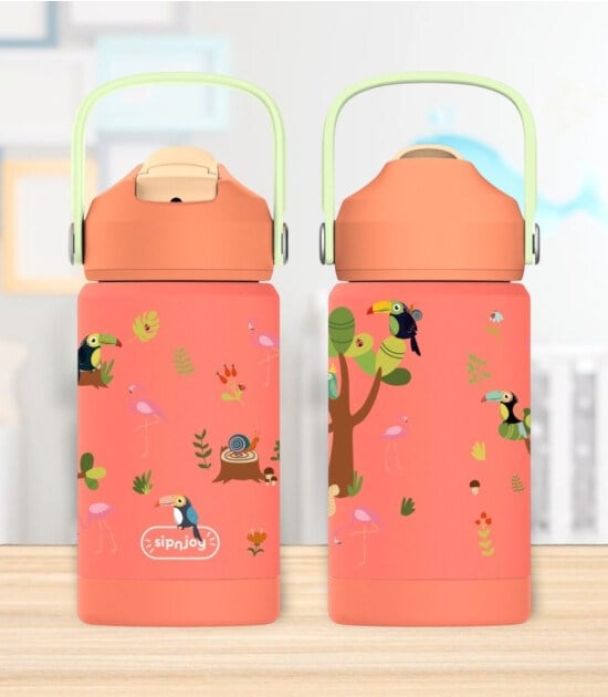 SipnJoy - FlipSip Çocuk Su Termosu | 360 ml - Jungle Jam