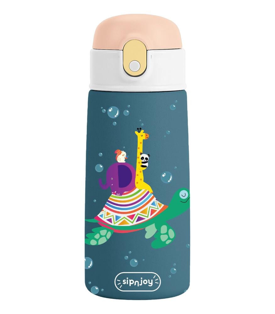 SipnJoy - SipSquad Çocuk Su Termosu | 480 ml - Turtle Voyage