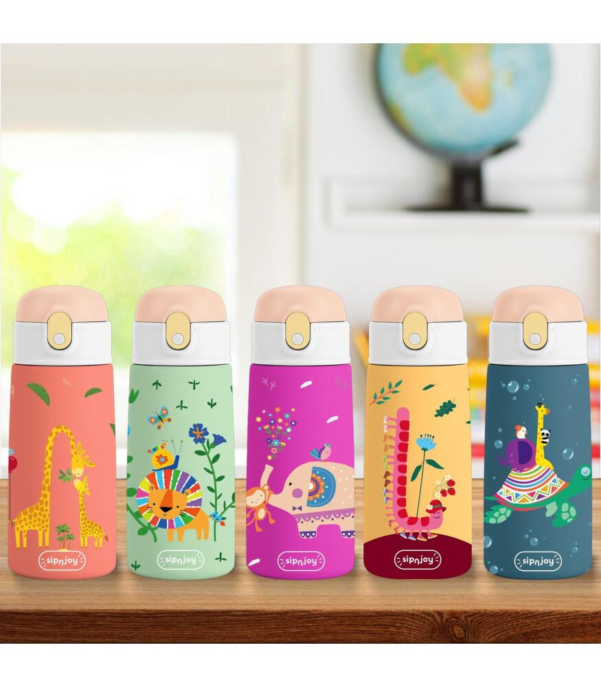 SipnJoy - SipSquad Çocuk Su Termosu | 480 ml - Turtle Voyage