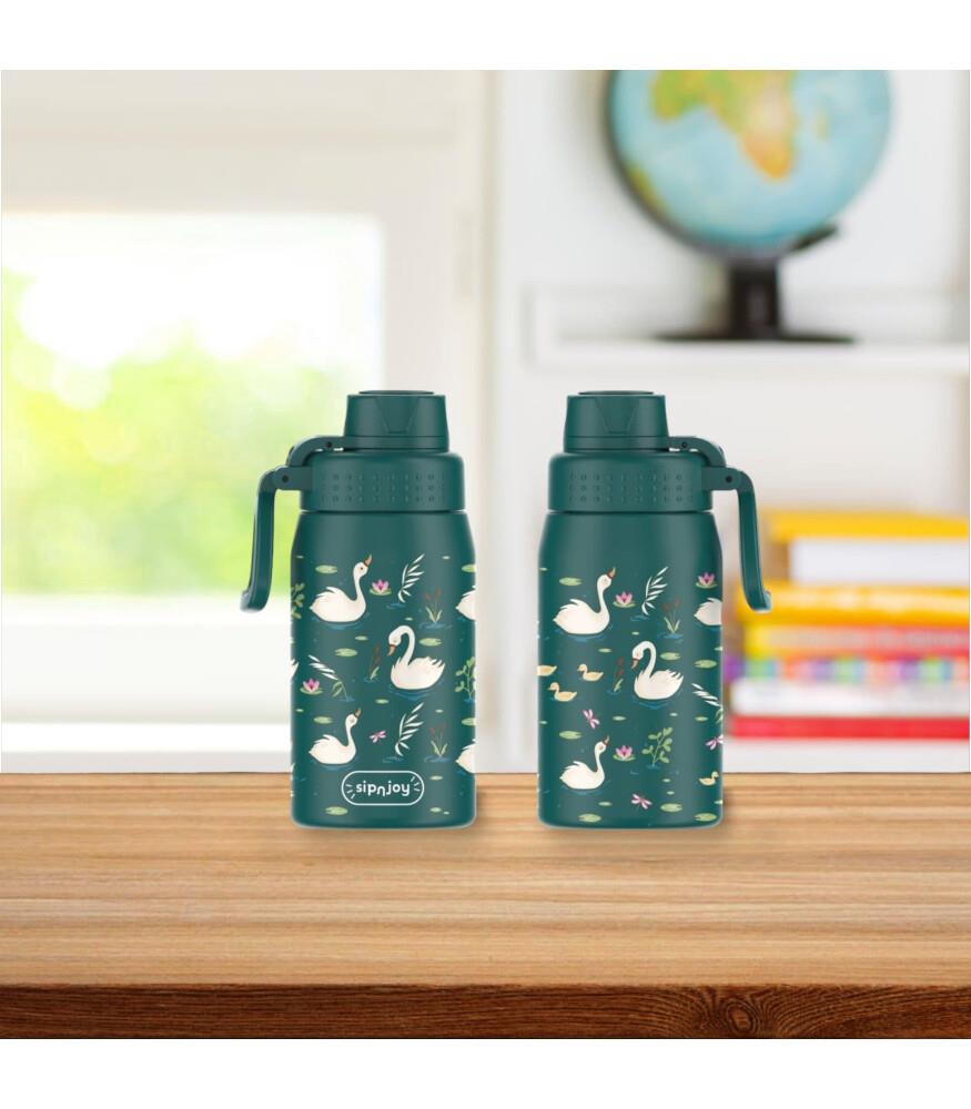 SipnJoy - WideWonder Çocuk Su Termosu | 420 ml - Swan Harmony