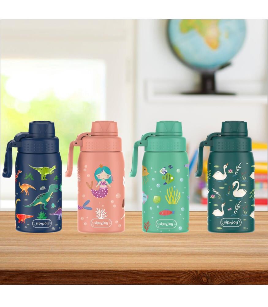 SipnJoy - WideWonder Çocuk Su Termosu | 420 ml - Swan Harmony