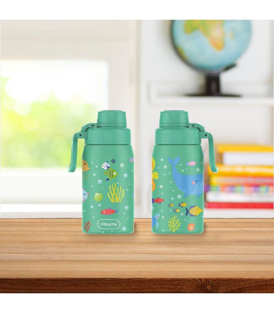 SipnJoy - WideWonder Çocuk Su Termosu | 420 ml - Ocean Whisper