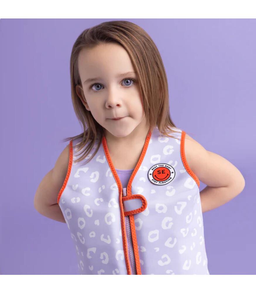 Swim Essentials Leopard Lila Köpük Dolgulu Yüzme Yeleği 3-6 Yaş