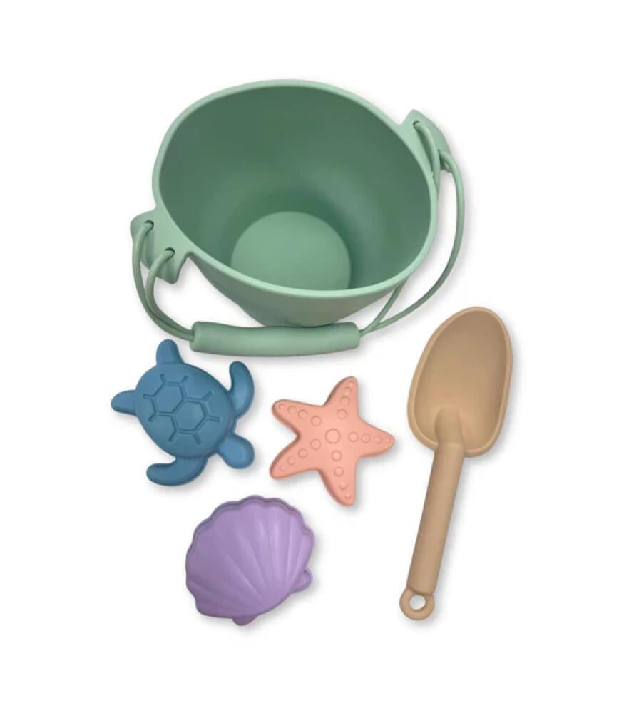 Swim Essentials Sea Animals Silikon Oyuncak Seti -Kova, Kürek ve 3 adet Kalıp