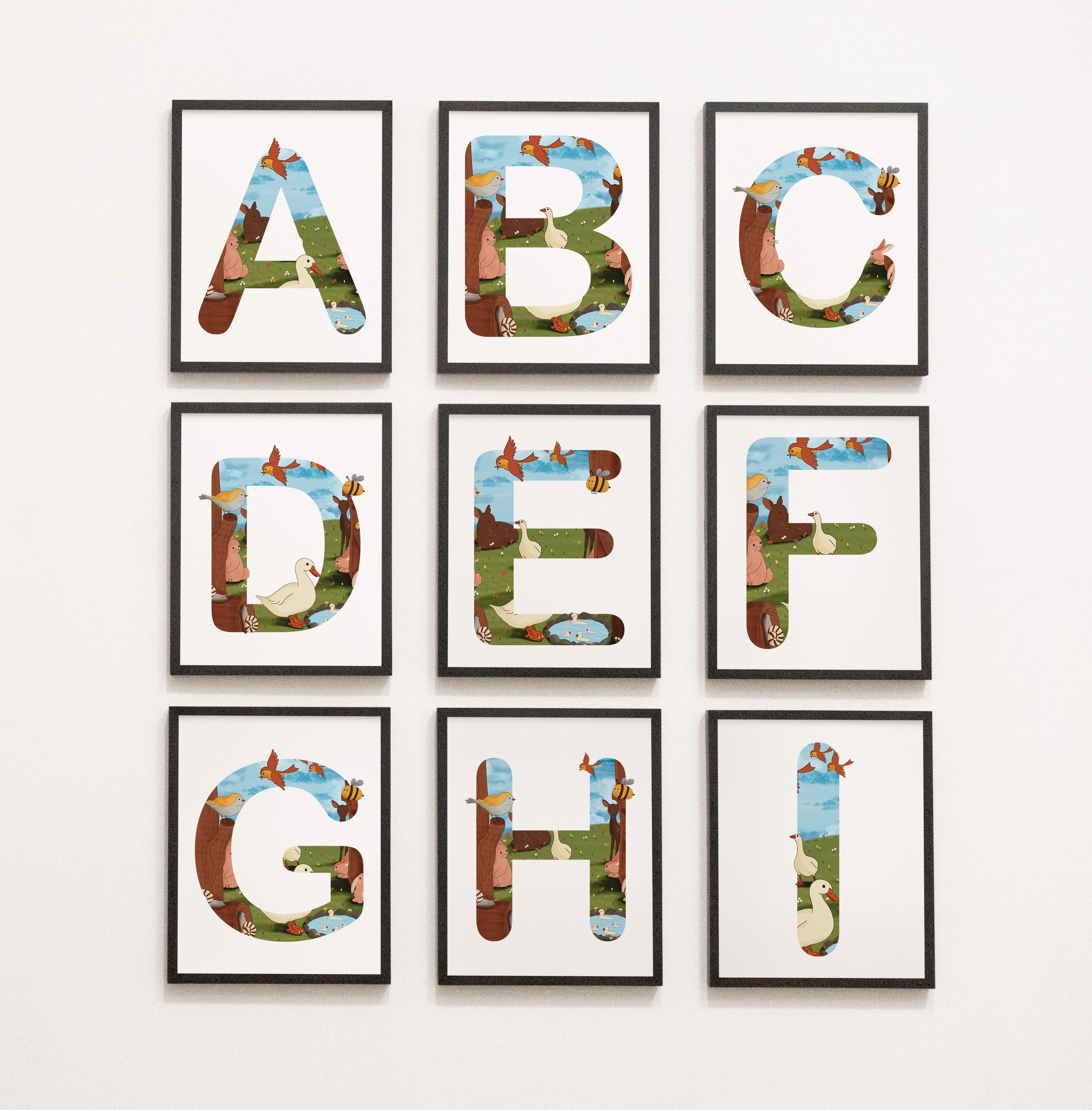 TheIllustrationary Forest Harf Poster- Kendi harfinizi seçebilirsiniz!