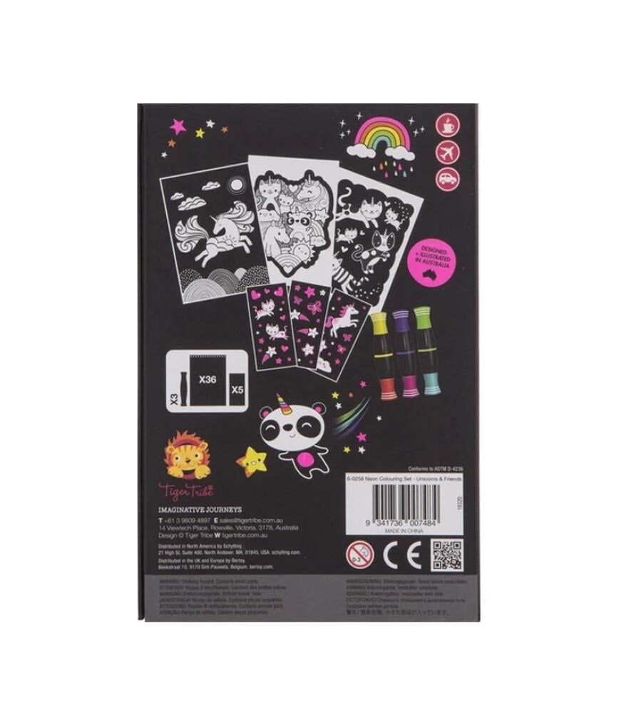 Tiger Tribe Neon Boyama Seti - Unicorns and Friends