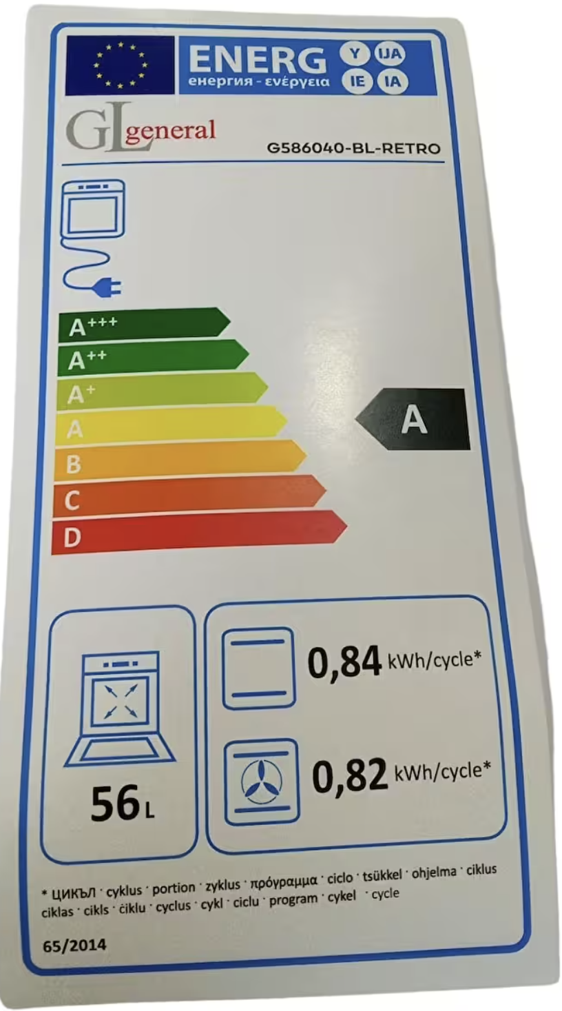 GL General GLF 6040RK 60 CM Kuzine Rustik Siyah Fırın