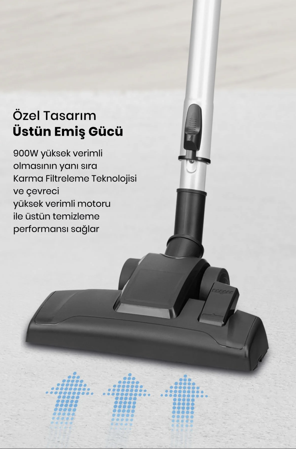 Goldmaster Süper Güç Çift Hepa Filtreli 2.5 Lt Geniş Hazneli Toz Torbasız 5 Yıl Garantili Elektrikli Süpürge
