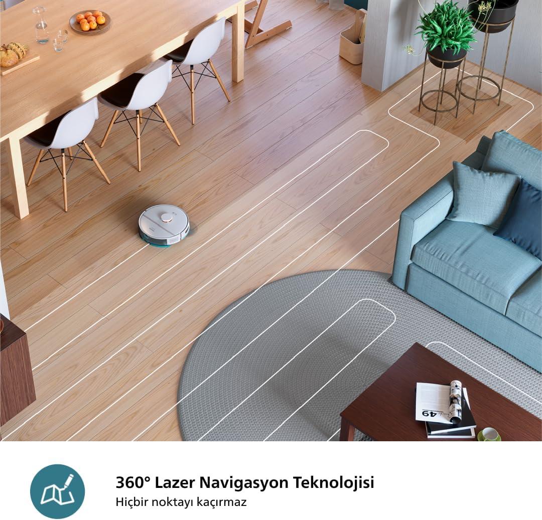 Philips HomeRun 2000 Serisi XU2100/20 Çöp İstasyon AQUA HOMERUN ISLAK VE KURU TEMİZLİK ROBOTU