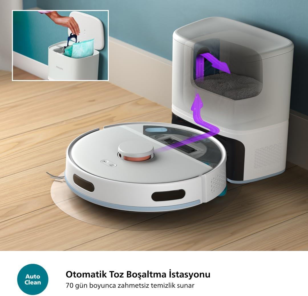 Philips HomeRun 2000 Serisi XU2100/20 Çöp İstasyon AQUA HOMERUN ISLAK VE KURU TEMİZLİK ROBOTU