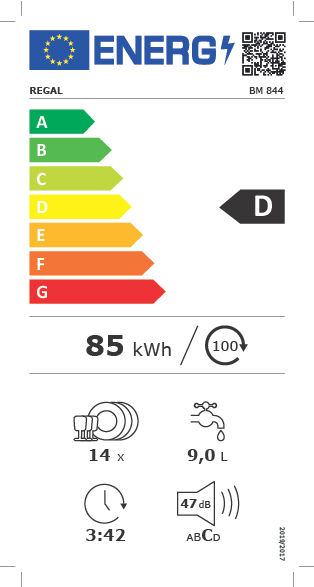 Regal BM 844 8 Program Bulaşık Makinesi