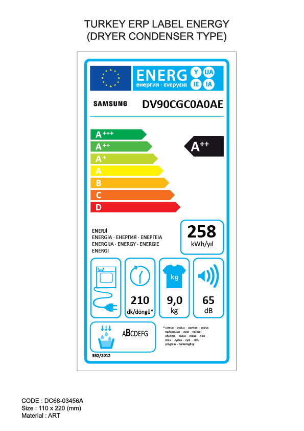 Samsung DV90CGC0A0AEAH 9 kg Çamaşır Kurutma Makinesi Beyaz