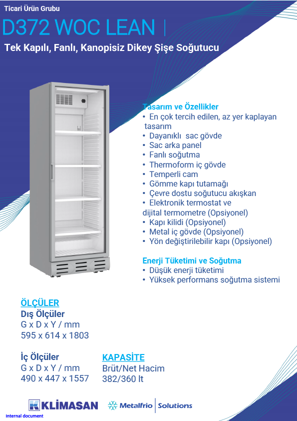 ŞENOCAK DİK VİTRİN D372SC WOC