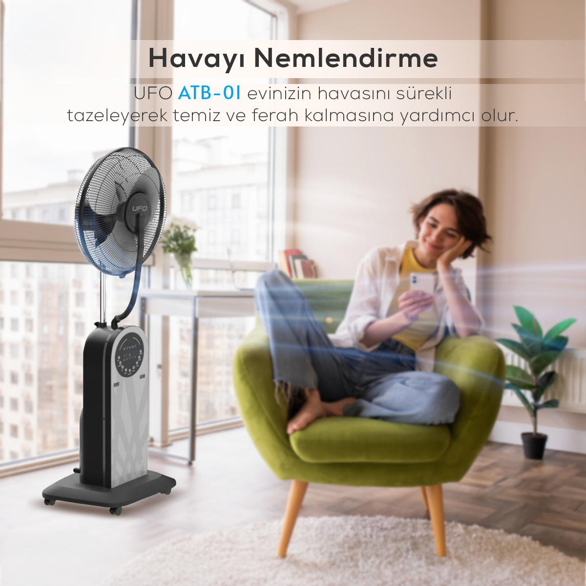 Ufo ATB-01 Uzaktan Kumandalı Soğuk Buharlı Vantilatör