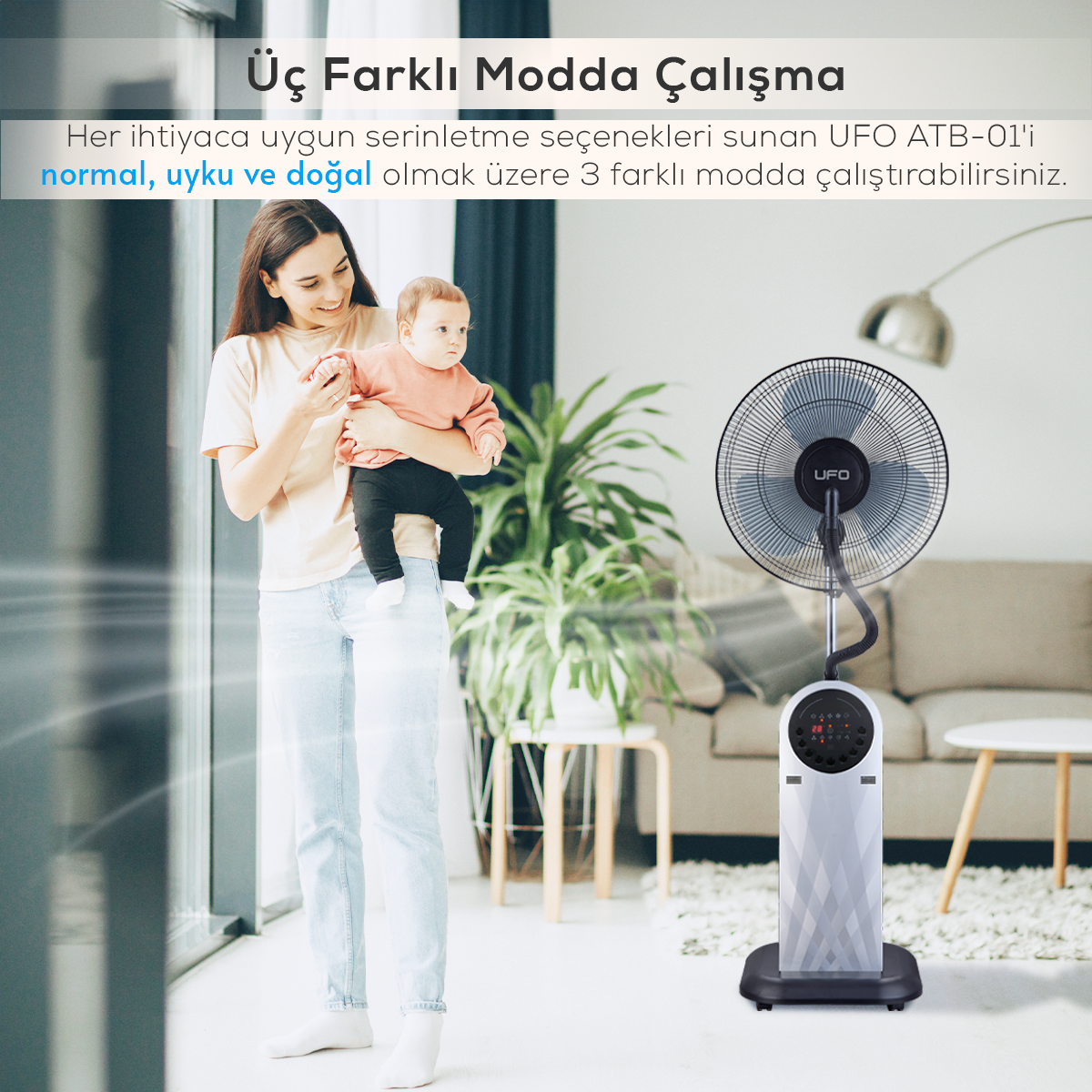 Ufo ATB-01 Uzaktan Kumandalı Soğuk Buharlı Vantilatör