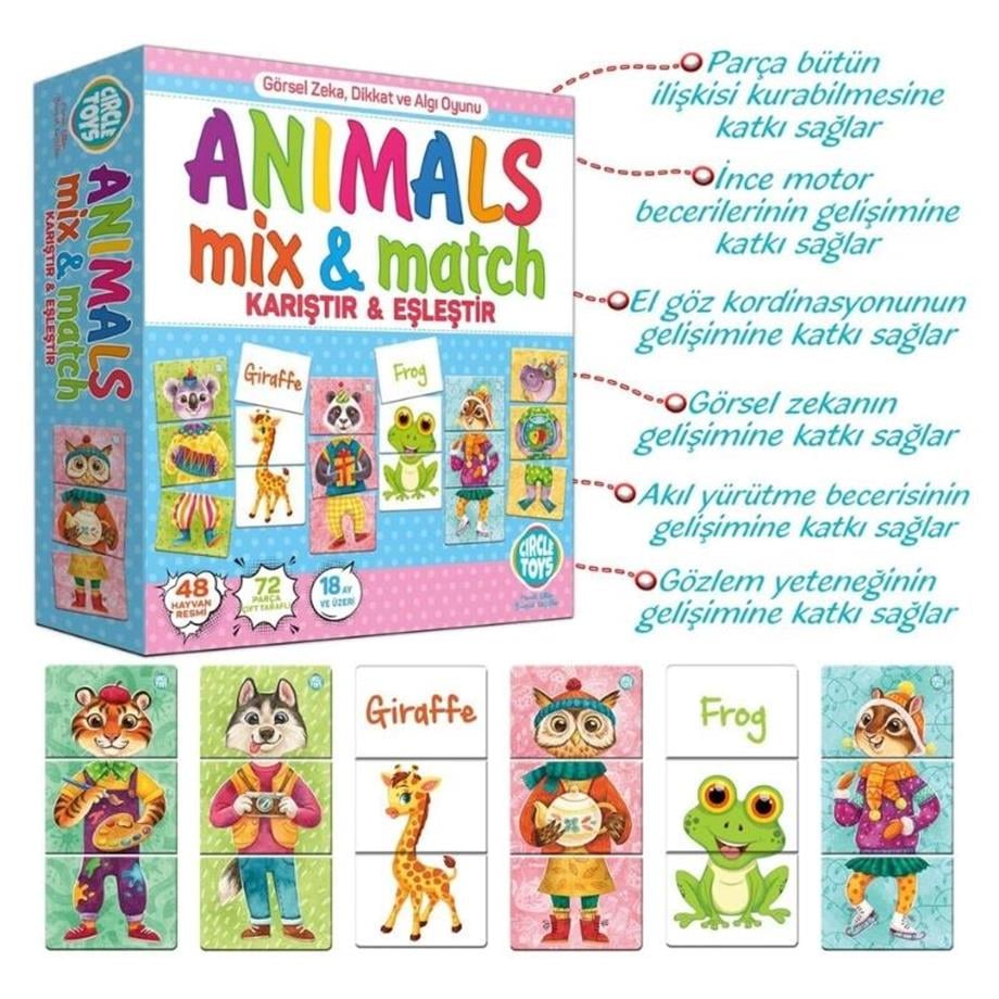 Circle Toys Animals Mix&Match Karıştır&Eşleştir Hayvanlar