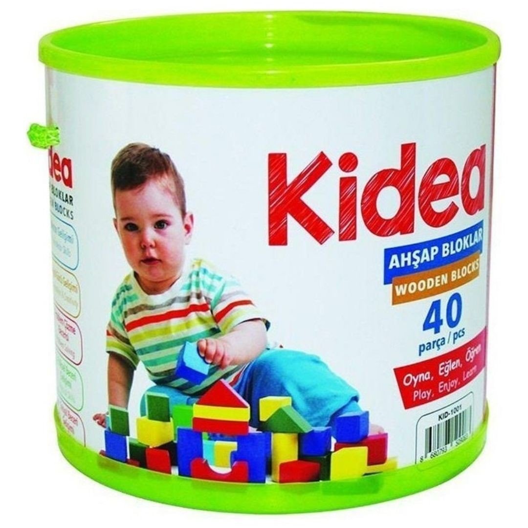Renkli Ahşap Blok 40 Parça