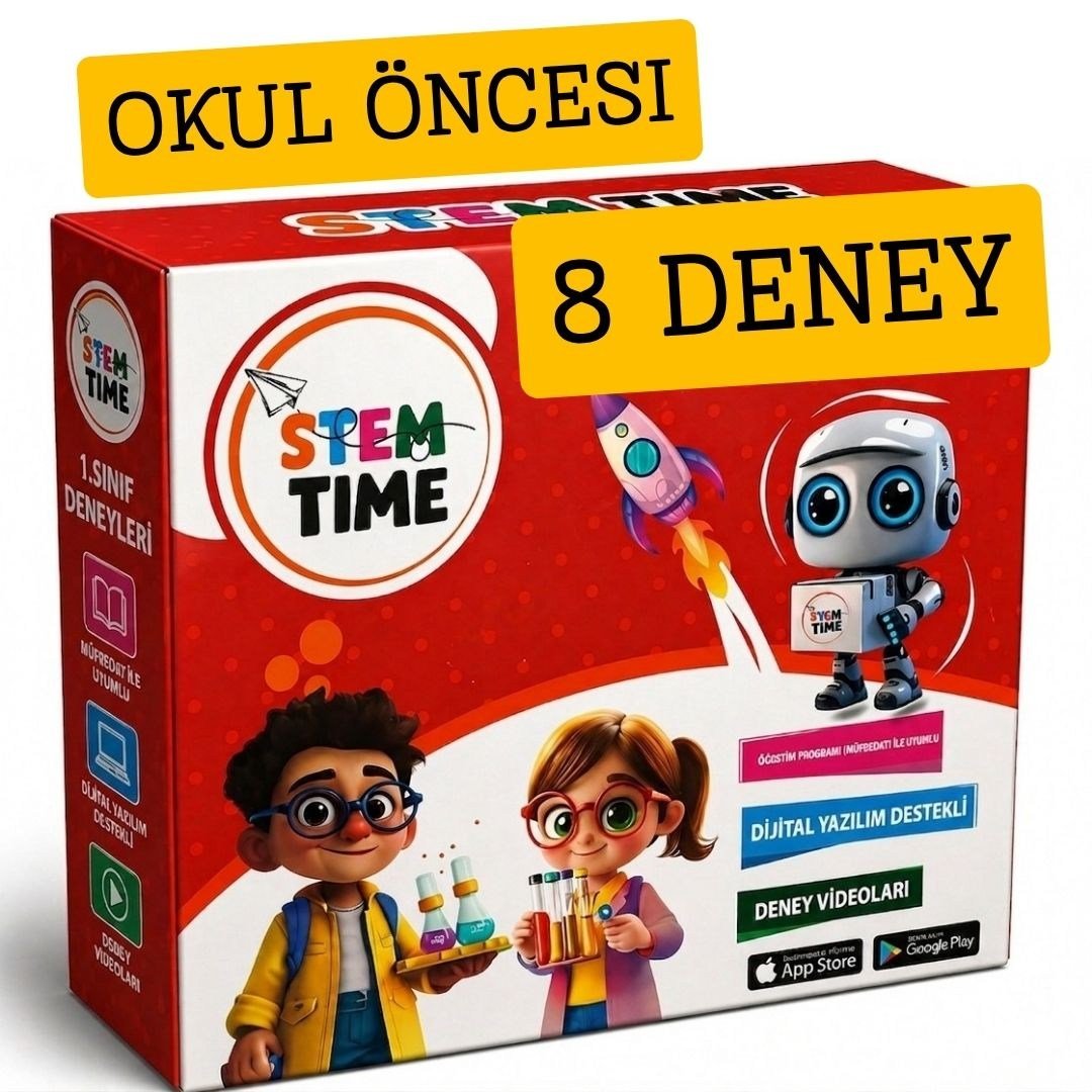 Stem Time Okul Öncesi Deney Seti Kutu İçeriği (8 Deney)