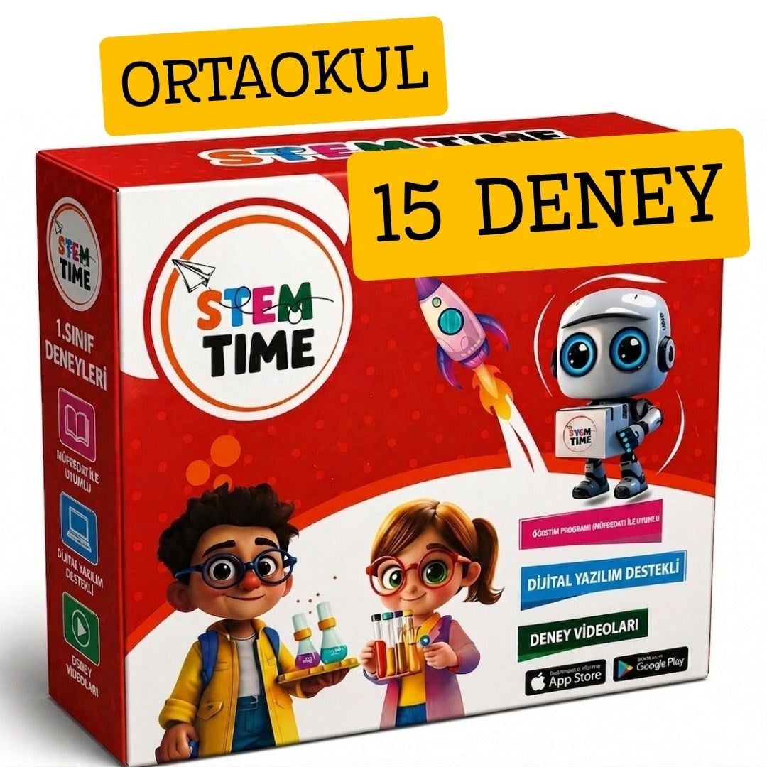 Stem Time Ortaokul Deney Seti Kutu İçeriği (15 Deney)