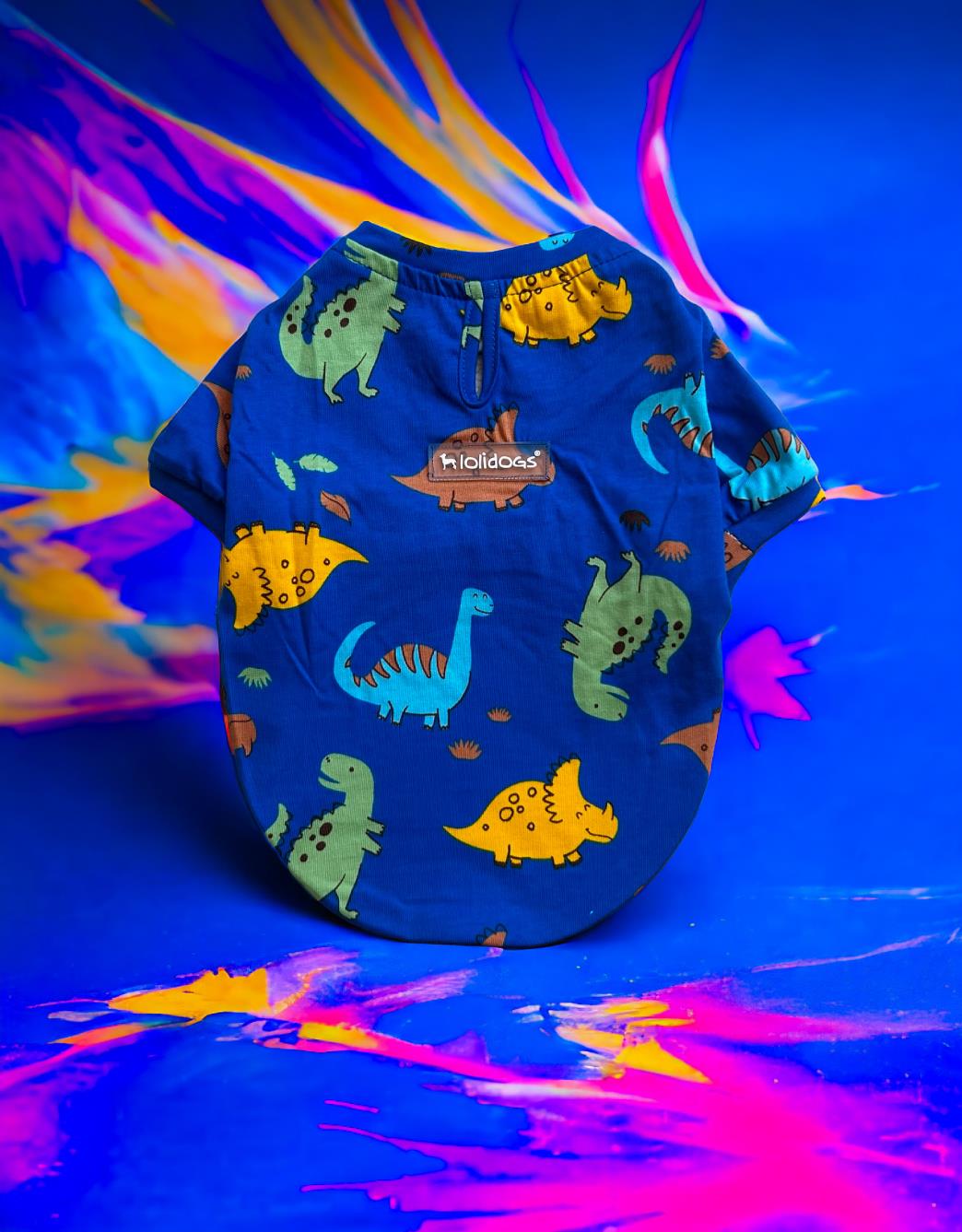 Lolidogs Dino Köpek Tshirtü Mavi