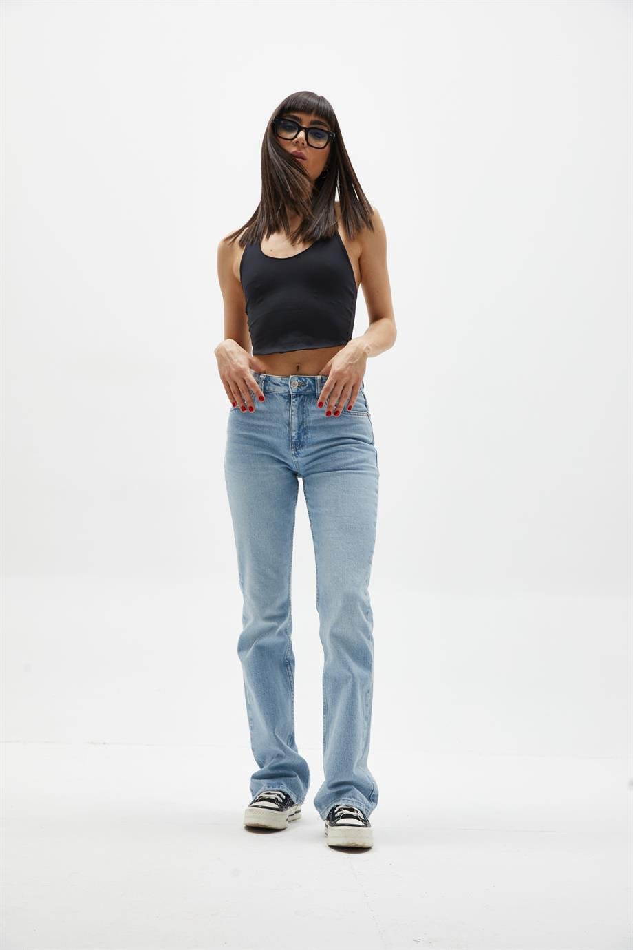 Acık Mavi Flare Fit Jean