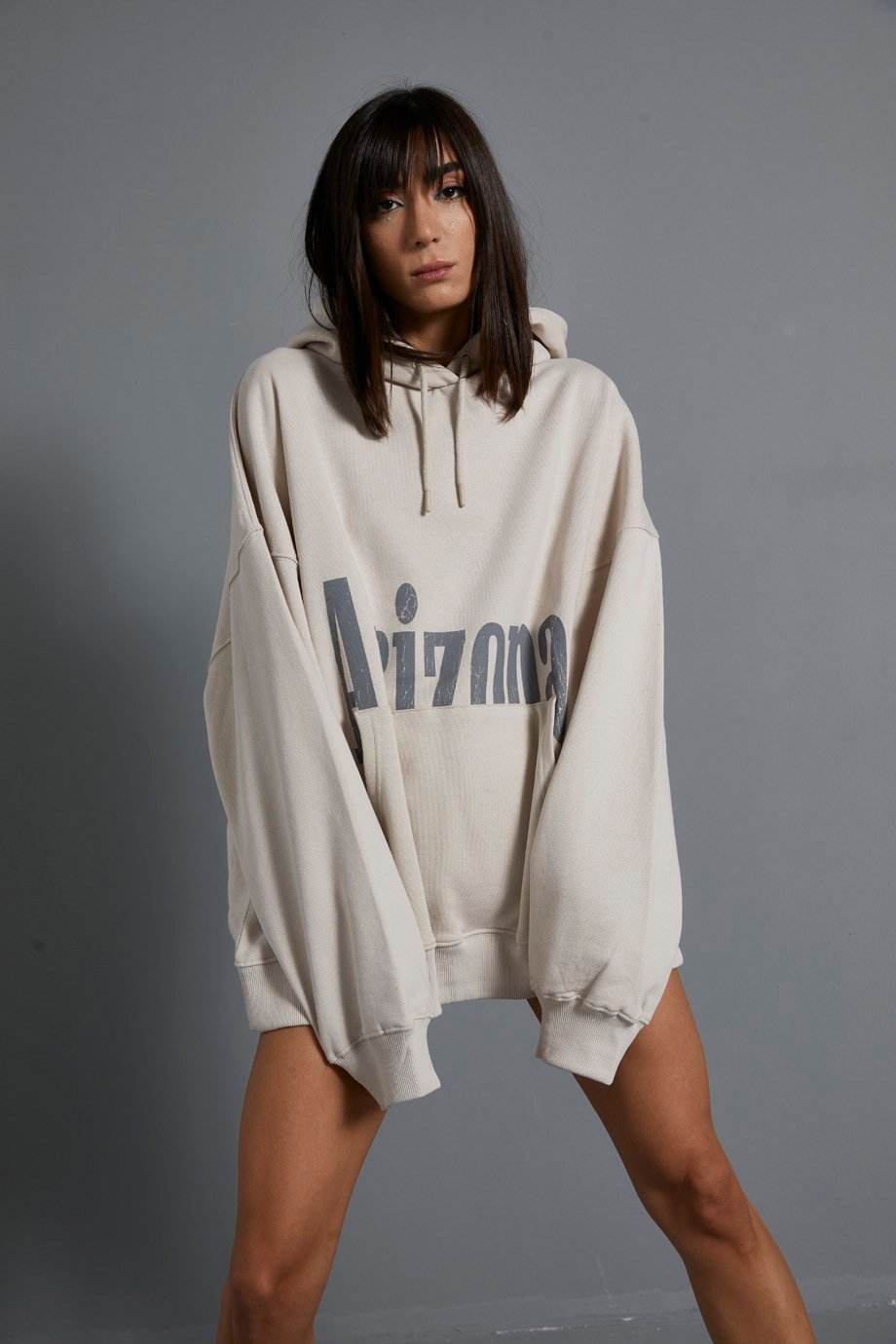 Bej Oversize Sweatshirt