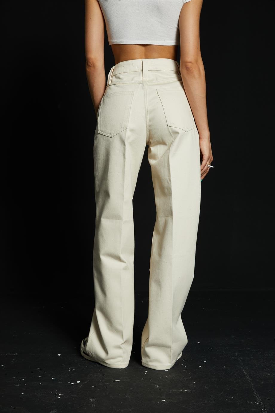 Bej Wide Leg Pantolon