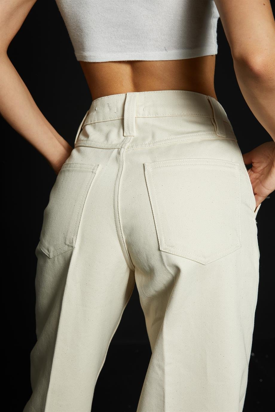 Bej Wide Leg Pantolon