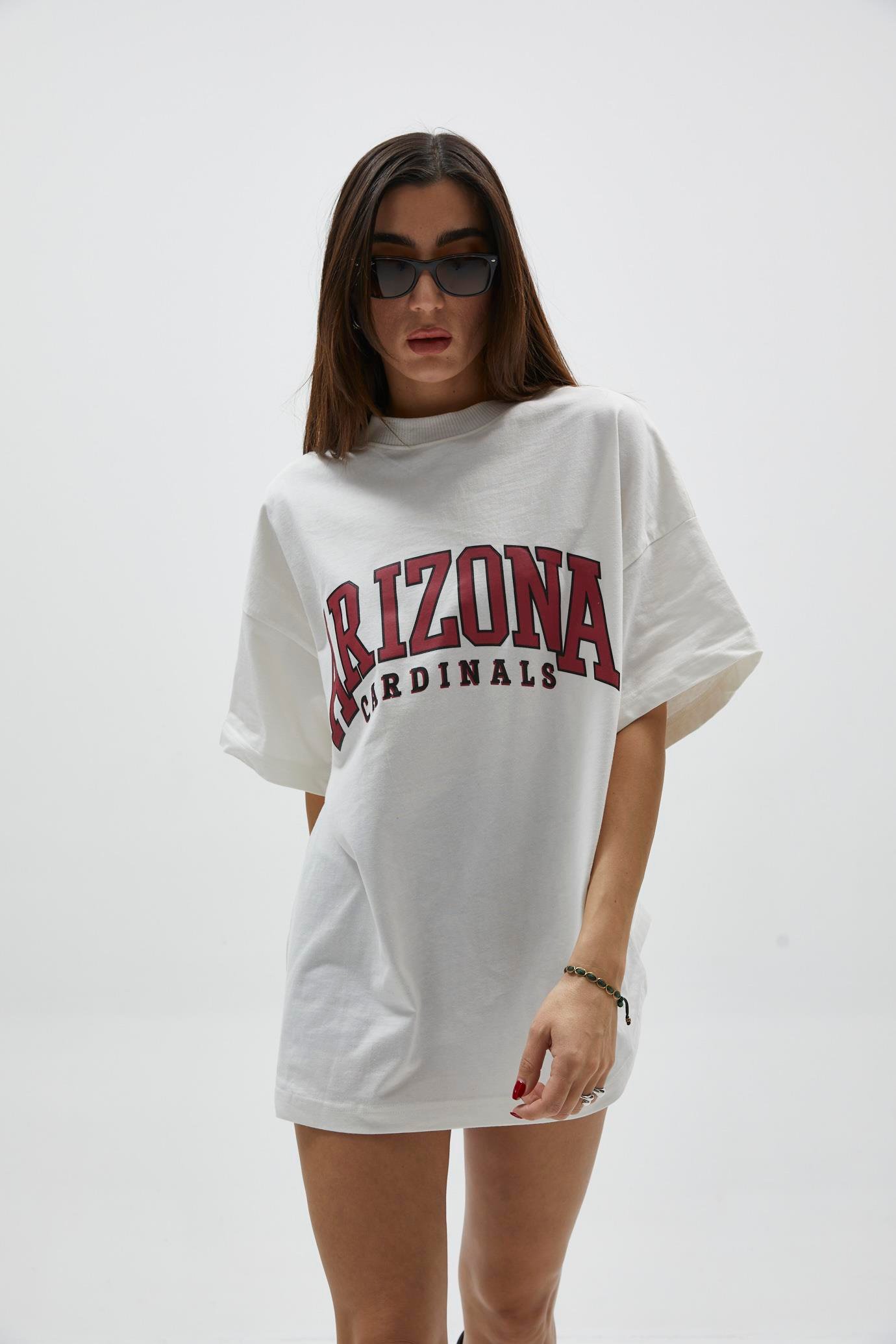 Beyaz Yazılı Oversize T-Shirt