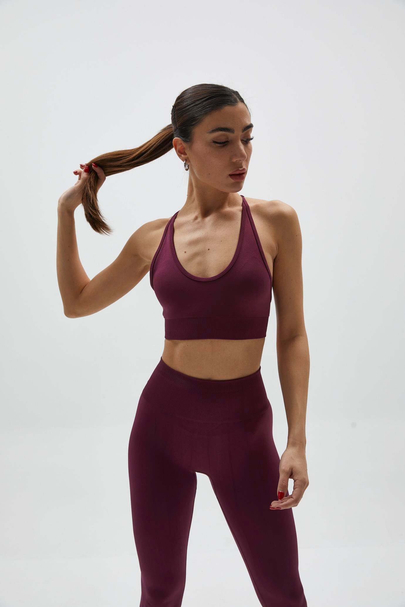 Bordo Çapraz Sırt Detaylı Bra