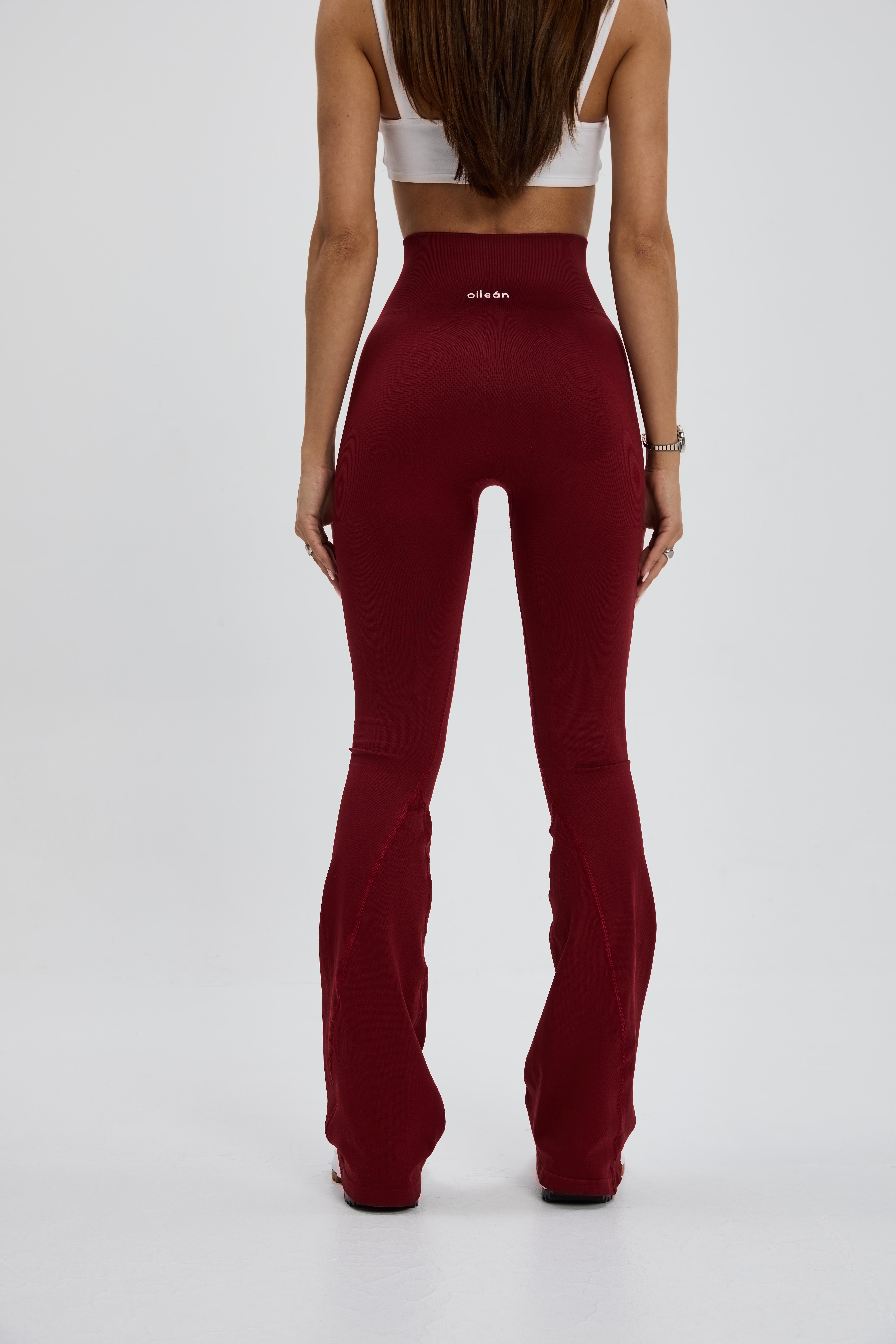 Bordo Push Up İspanyol Paça Tayt