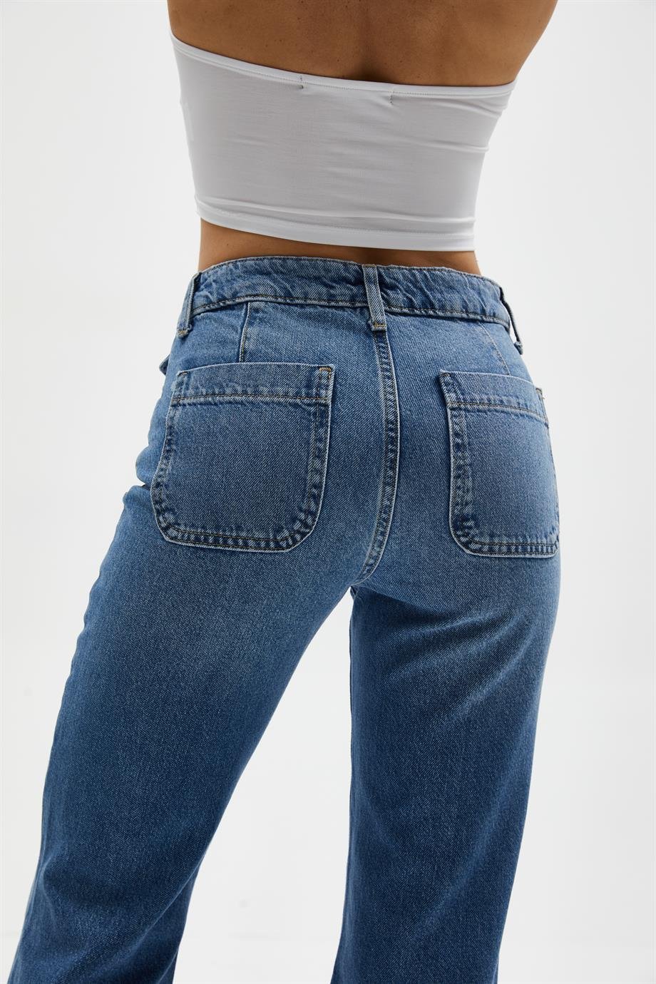 Dikiş Detaylı İspanyol Paça Jean