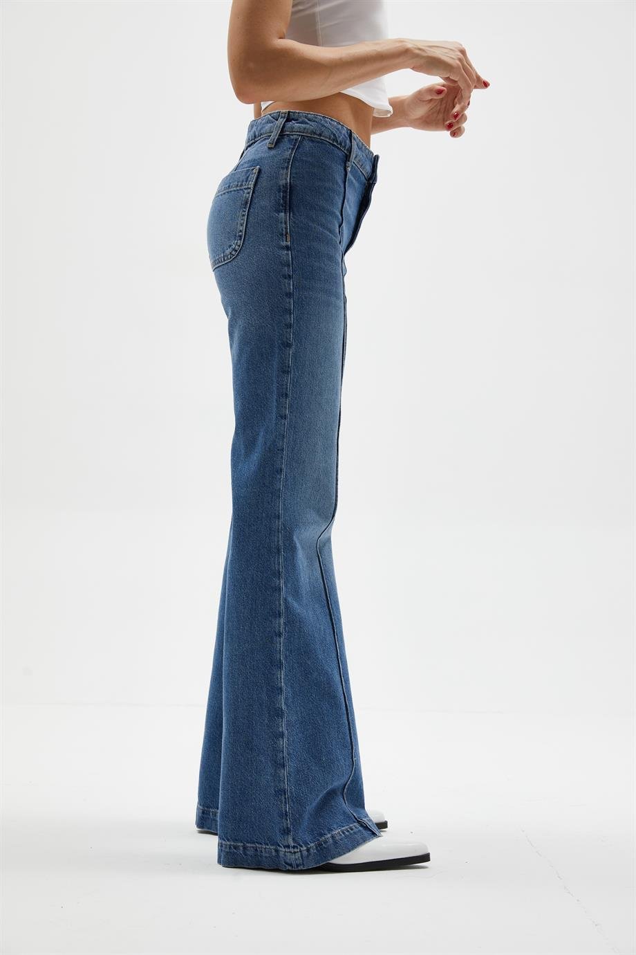 Dikiş Detaylı İspanyol Paça Jean