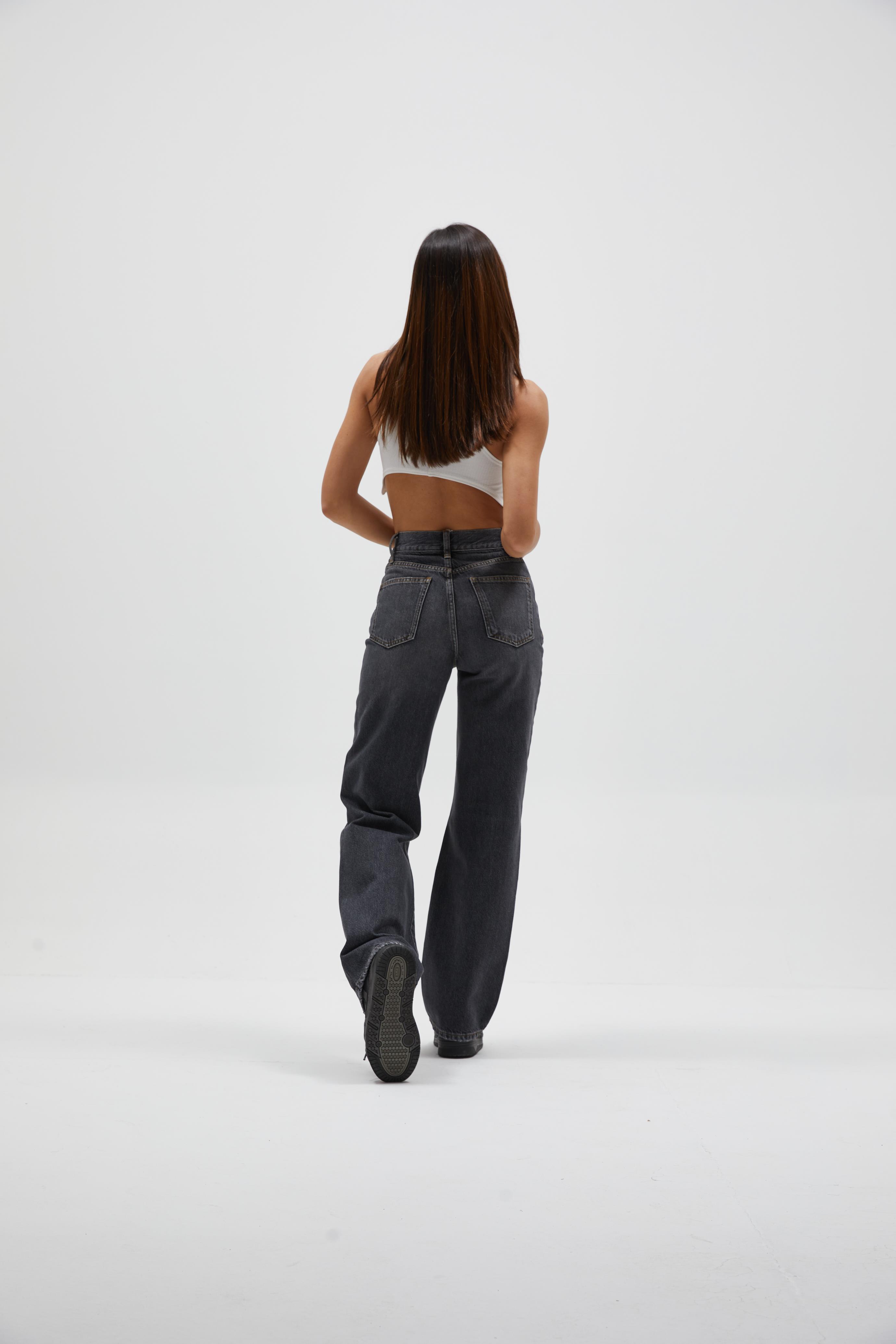 Diz Kesik Straight Jean