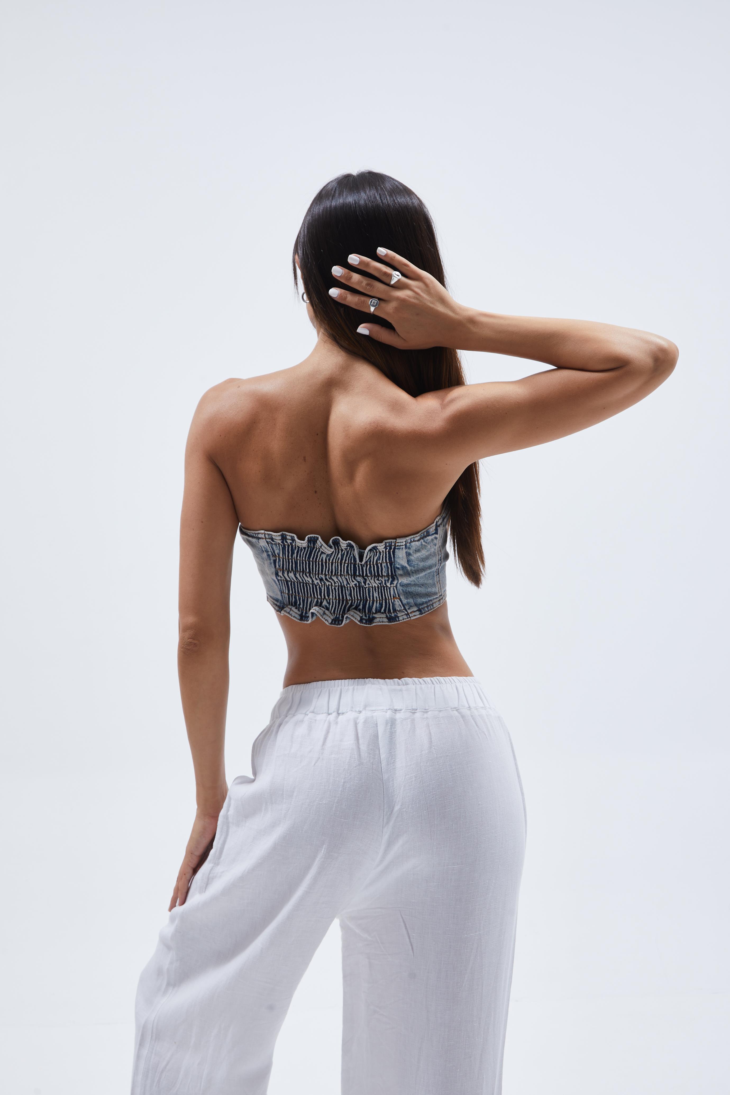Eskitme Denim Top 