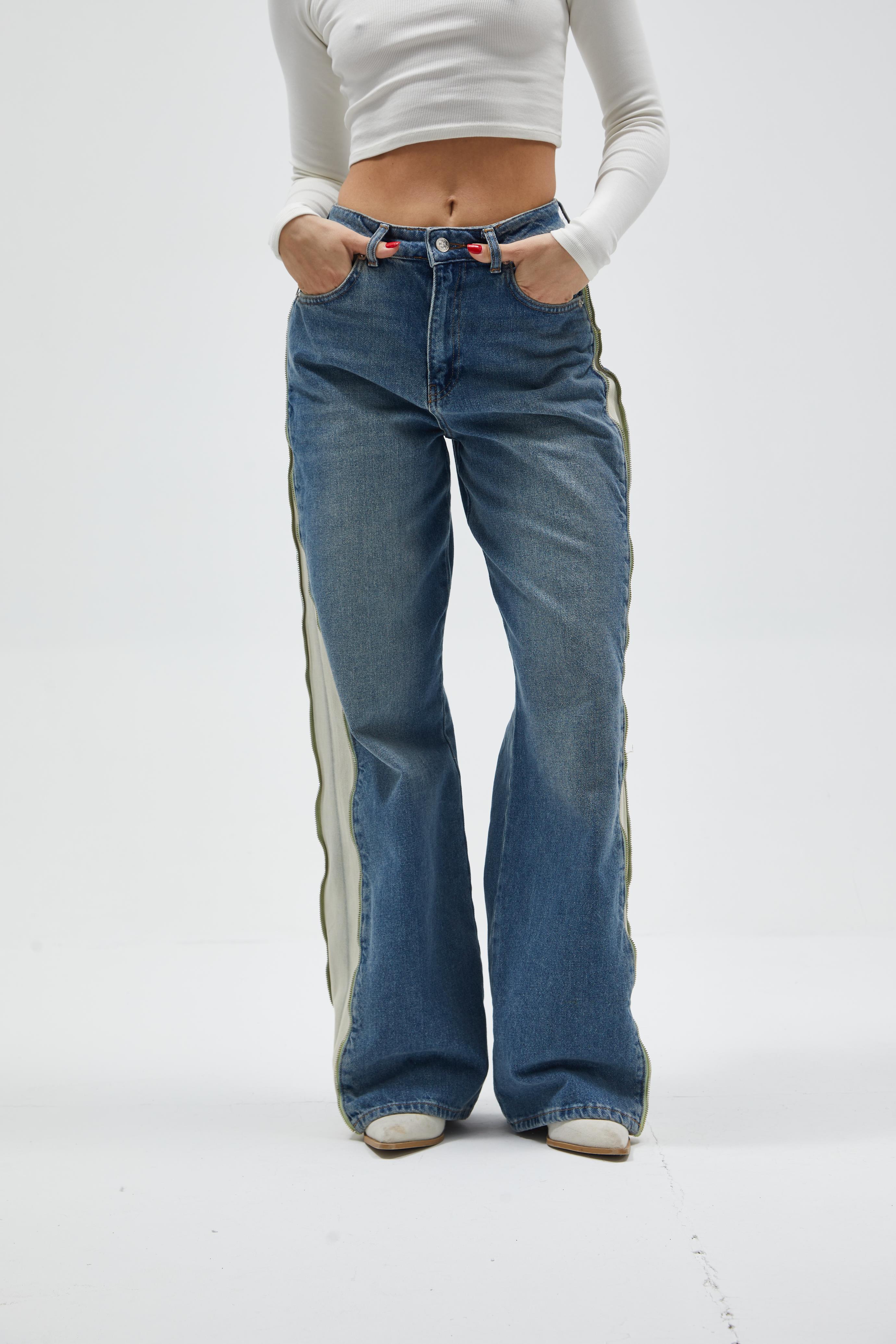Fermuar Detaylı Jean