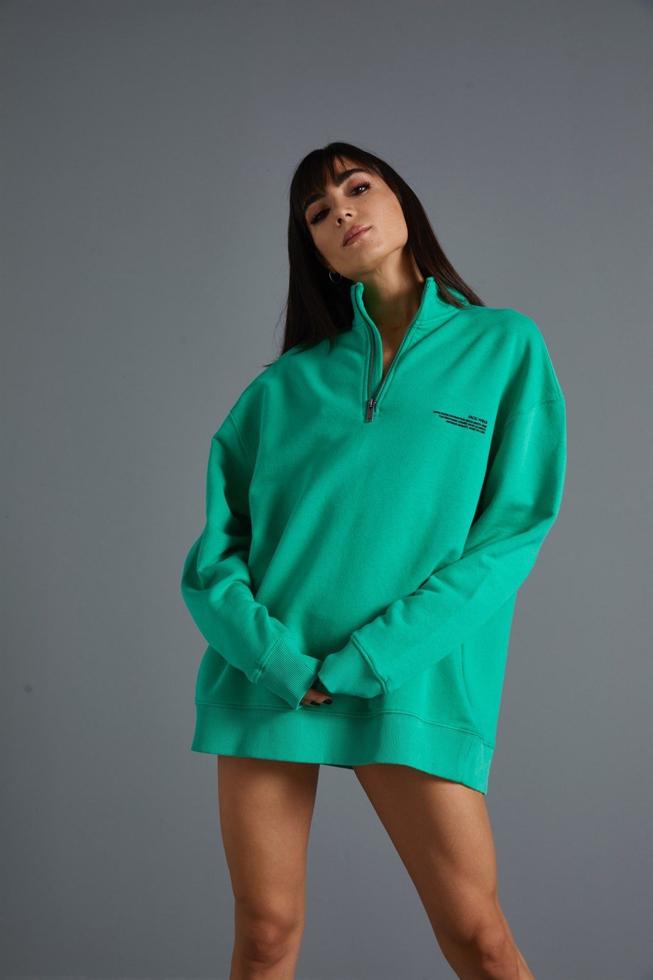 Fermuar Detaylı Sweatshirt