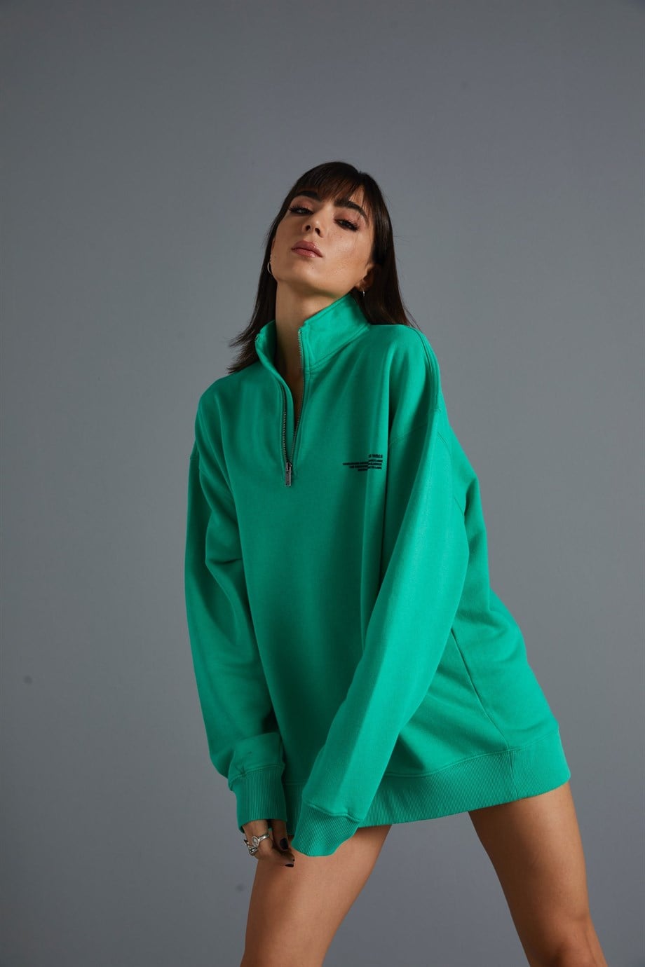 Fermuar Detaylı Sweatshirt