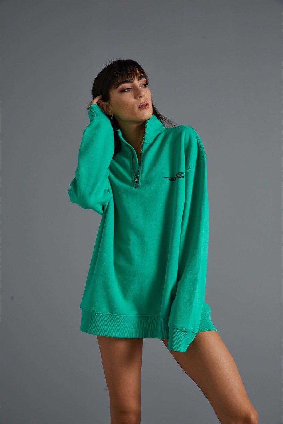 Fermuar Detaylı Sweatshirt