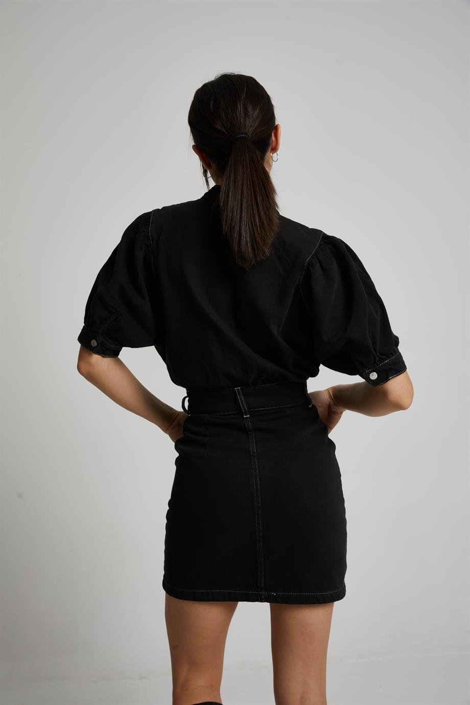 Füme Denim Elbise
