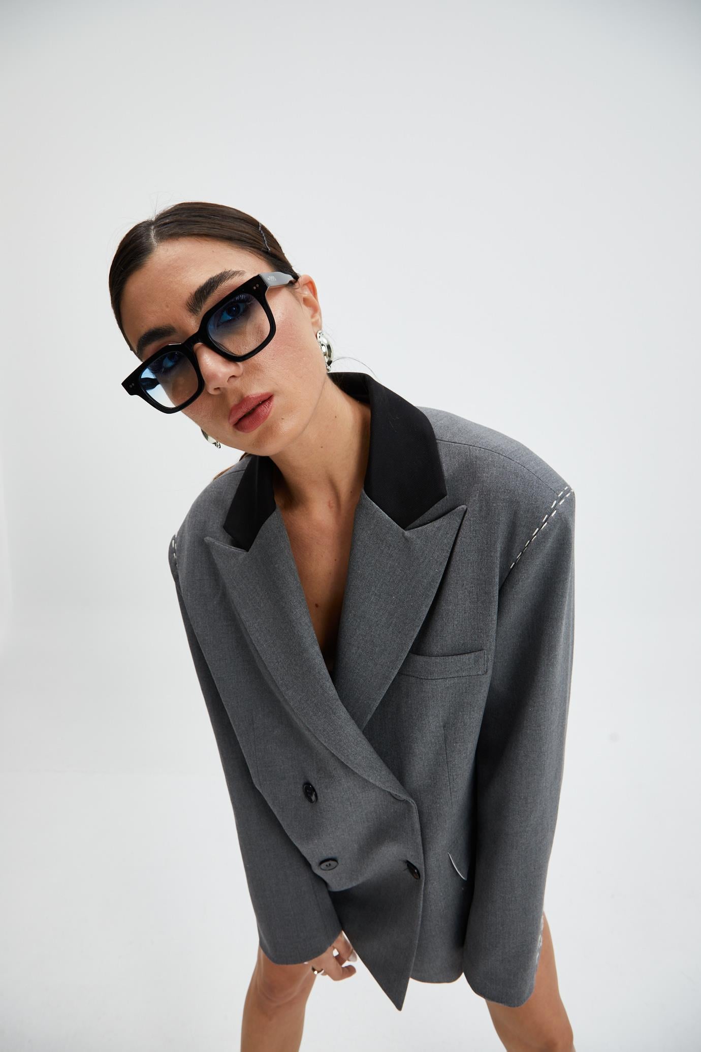Gri Blazer Ceket 