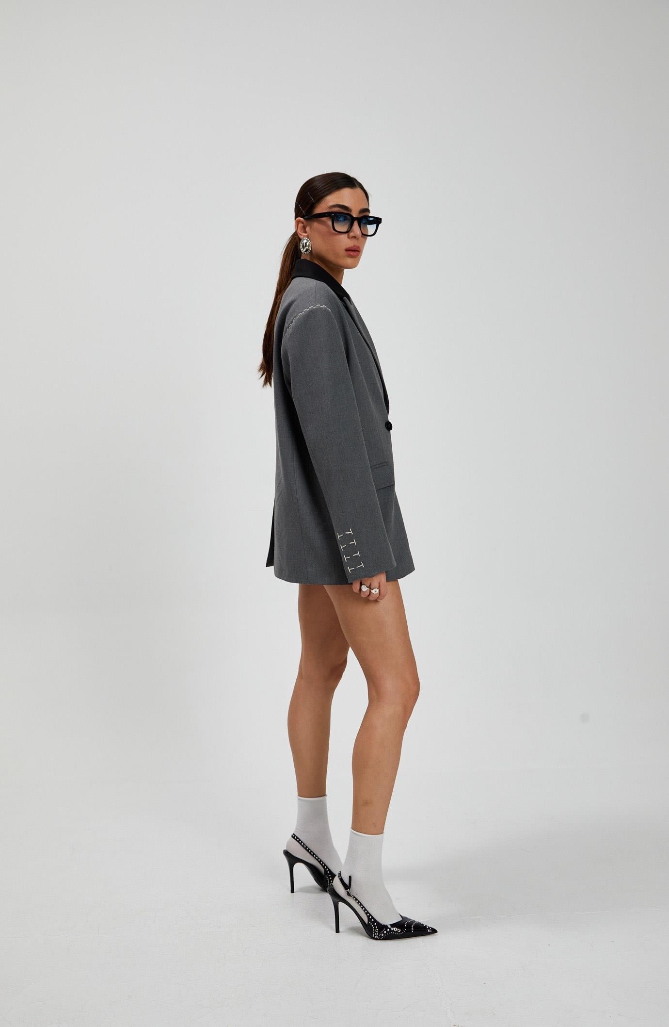 Gri Blazer Ceket 