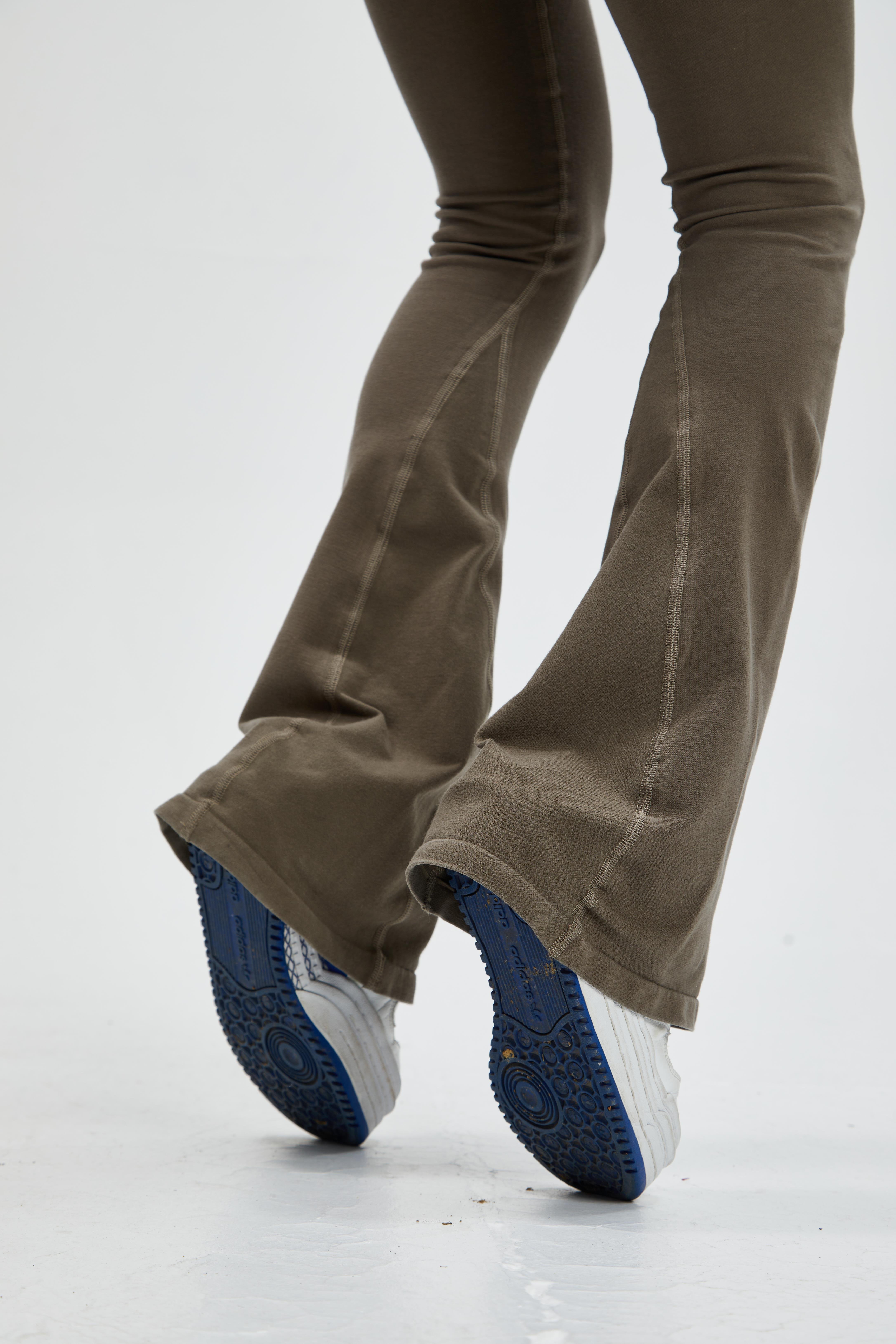 Haki Push Up İspanyol Paça Tayt 