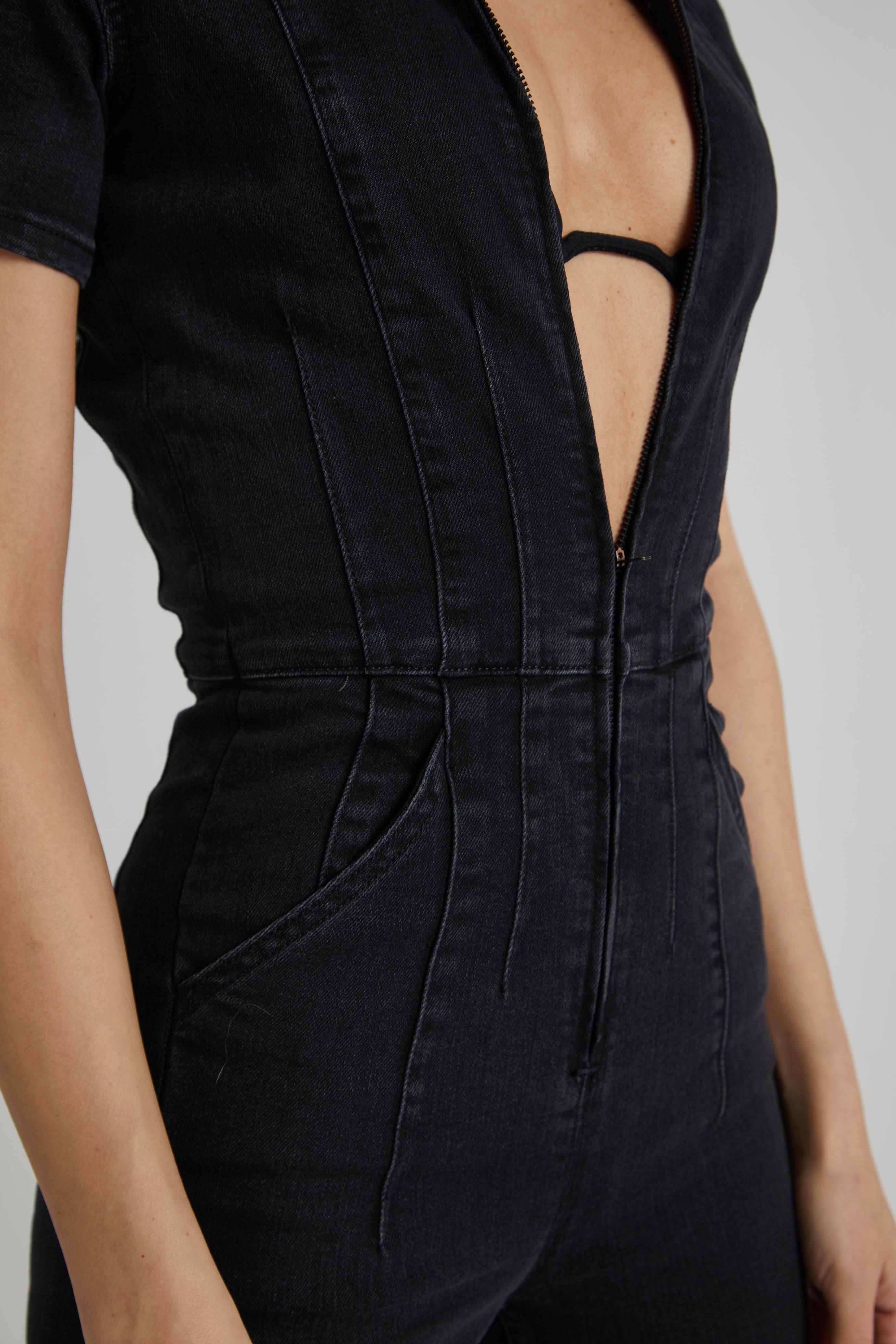 İspanyol Paça Denim Tulum