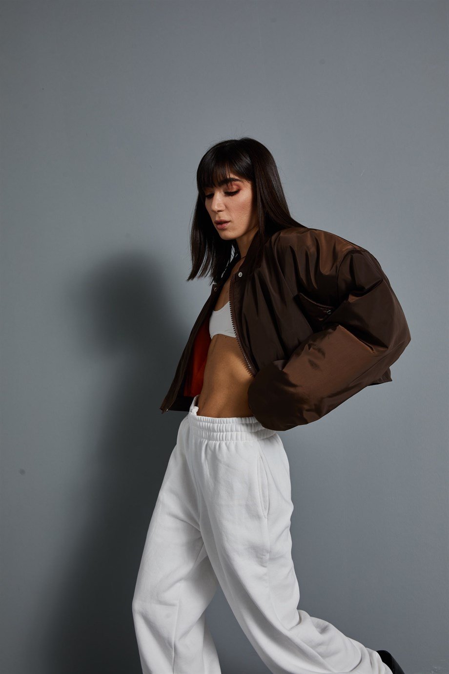 Kahve Oversize Bomber Mont