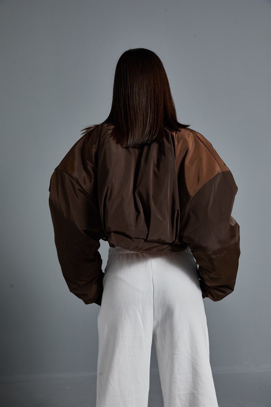 Kahve Oversize Bomber Mont